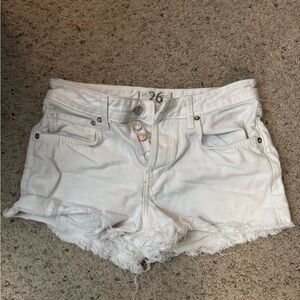 Free People White Jean Shorts